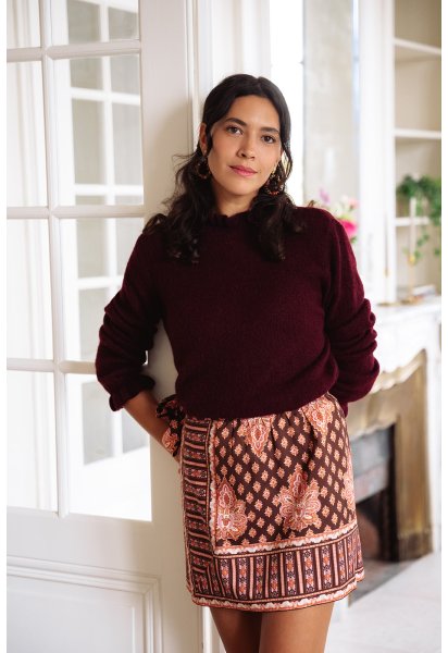 Jupe Liv - Jupe courte colorée taille haute portefeuille tissu doublé - Douze Juin