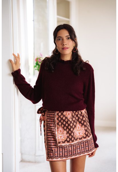 Jupe Liv - Jupe courte colorée taille haute portefeuille tissu doublé - Douze Juin