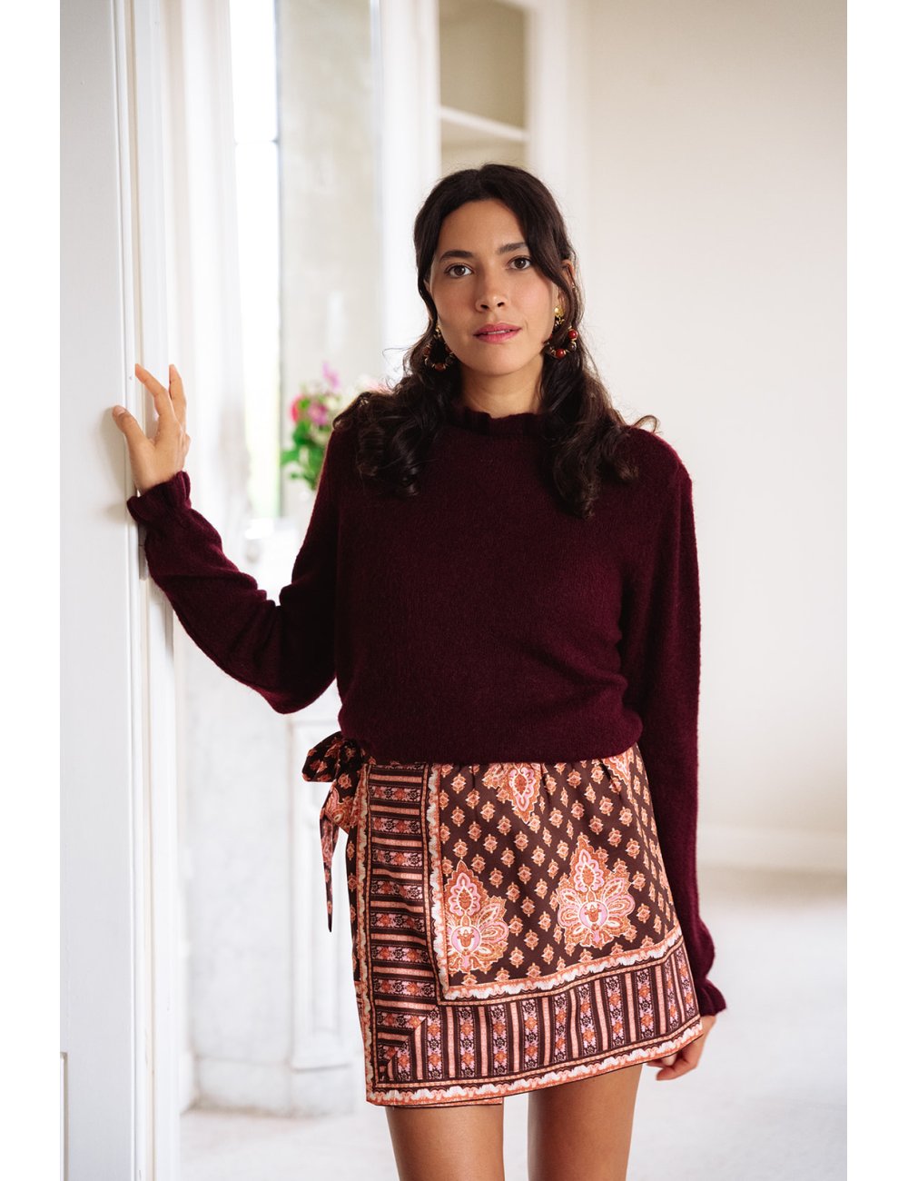 Jupe Liv - Jupe courte colorée taille haute portefeuille tissu doublé - Douze Juin